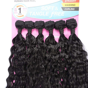 Bán buôn cho mềm mại tự nhiên màu đen chịu nhiệt Brazil mở rộng tóc gói lớn sóng nước sâu Tóc tổng hợp bó - Product Image 5