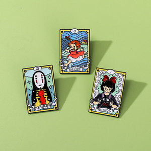 3 diseños fabricante a granel dibujos animados <span class=keywords><strong>Ponyo</strong></span> pin insignia metal personalizado lindo camisa Collar pin Anime solapa esmalte duro pines para sombrero - Product Image 1