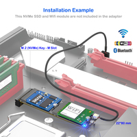 Adaptateur HLT M.2 vers NVMe SSD & WiFi/ Carte adaptateur prenant en charge les périphériques 2230 Key-E/M, compatible PCIe avec fente NVMe supplémentaire