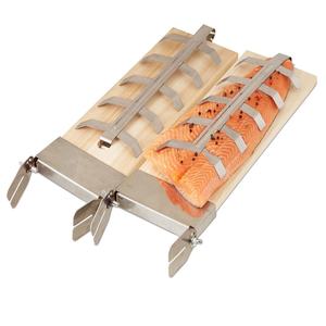 Tabla para Asar Pescado Keyo, Nuevo Diseño, Tabla <span class=keywords><strong>de</strong></span> Cedro con Abrazadera <span class=keywords><strong>de</strong></span> Acero Inoxidable, Antiadherente, Fácil <span class=keywords><strong>de</strong></span> Limpiar, para Salmón - Product Image 3
