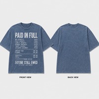 T-shirt Homme Personnalisé en Coton Épais Style Vintage Délavé à la Minérales Manches Courtes Imprimé Numérique Graphique Coupe Oversize Streetwear