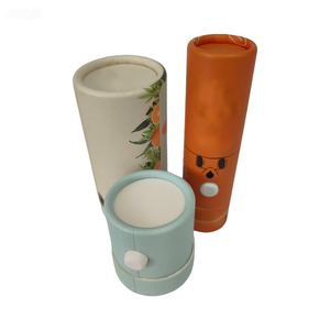 Gold Foil Stamping Cylindrical Packaging <b>Box</b>, Child Buckle Safety <b>Lock</b> Snap Paper Can for Cosmetics Essential Oil - Product Image 1