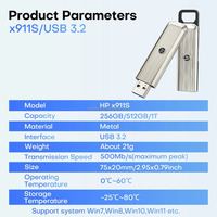 Clé USB d'origine Hp Push-Pull haute vitesse 3.2 128 Go 64 Go 32 Go Disque U pour clé USB de bureau montée sur véhicule Nouveau