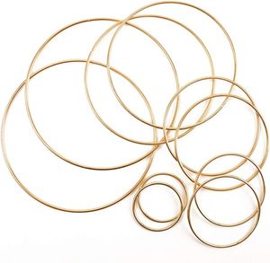 Di alta qualità fai da te Craft Dream Catcher di grandi dimensioni in metallo macramè cerchi floreali per matrimonio ghirlanda decorazione a cerchio da parete artigianato - Product Image 4