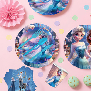 Cross-Biên Giới Hot Bán Đông Lạnh Chủ Đề Sinh Nhật Nguồn Cung Cấp Bên Trẻ Em Giấy Tấm Mô Bộ Đồ Ăn Đặt Bán Buôn - Product Image 5