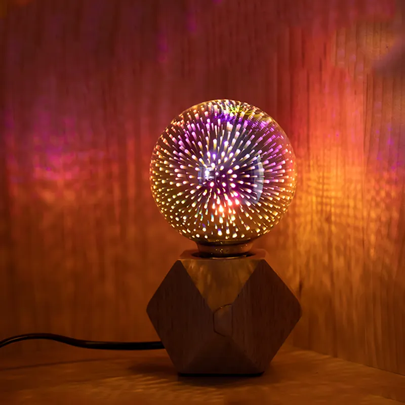 Edison Colorful Fancy LED 3D Firework Light Bulb E27 B22 E26 For Holiday Festival Hotel Bar Birthday Decoration Vintage Art Bulb