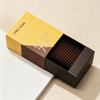 Boîte personnalisée en carton pour chocolat noir avec plateau coulissant, emballage cadeau en carton, logo Cacao imprimé, finition mate lisse, boîtes cadeaux