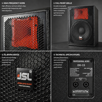 Haut-parleur passif 10 pouces DX-10, réponse en fréquence 65Hz-18kHz, entrée NL4 SpeakOn pour spectacles sur scène