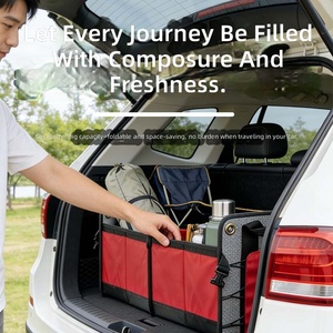 Heavy Duty Collapsible 600D Oxford Car <b>Seat</b> Back & Trunk <b>Storage</b> Organizer with <b>Storage</b> Box - Product Image 2
