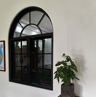 Portes françaises en alliage d'aluminium Fenêtres pour le salon Chambre à coucher Bonne qualité de fabrication Vent en acier inoxydable Persienne horizontale