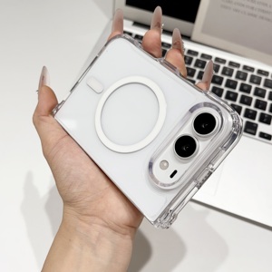 Étui magnétique transparent en TPU acrylique de 2,0 mm pour <span class=keywords><strong>iPhone</strong></span> Duo 18 Fold, anti-jaunissement, résistant aux UV, design à charnière à clipser, aimant puissant - Product Image 5