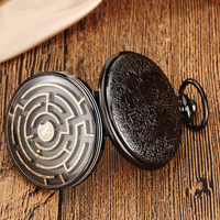 Collar con Diseño de Juego de Laberinto de Pinball 3D, Reloj de Bolsillo Steampunk Vintage con Cadena Negra, Regalo Único