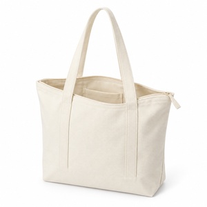 Bolsa de Lona con Cierre, Bolsillo Interior, 38x40x8cm, 12oz, Asa Larga, Logotipo Personalizado Serigrafiado, Regalo para Conferencias - Product Image 1