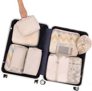 Custom Logo Travel Suitcase <b>Storage</b> Bag 7pcs Compression Organizers Packing <b>Cubes</b> Set Travel Luggage Organizer <b>Storage</b> Bags - Product Image 6