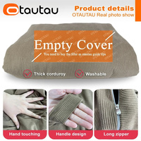 OTAUTAU Housse de canapé en velours côtelé, pouf, ottoman, grand pouf, sac de pouf, fauteuil inclinable, siège d'angle au sol, futon DD005