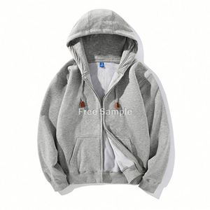 เสื้อฮู้ดดี้แบบสั่งทำพิเศษ 430 กรัม ผ้าผสมสามชนิด พิมพ์ลายตามสั่ง ซิปเต็มตัว สำหรับผู้ชาย ฤดูใบไม้ร่วง พร้อมบริการดรอปชิปปิ้ง - Product Image 1
