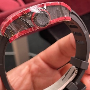 Luxury 12-01 Carbon Fiber <b>Skeleton</b> <b>Automatic</b> <b>Watch</b> Men RM Style Tonneau Sapphire Crystal Sport Wristwatch - Product Image 5