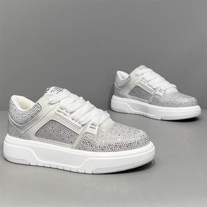 Men Fashion Light Luxury Hot Diamond Sneakers Breathable Lightweight Korean Style Casual Open Toe Shoes - Product Image 1