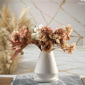 Vintage European-Style Porcelain <b>Vase</b> - Custom Sizes | Elegant Ngoc Binh Design for Luxury Weddings & Upscale Restaurant Decor - Product Image 3