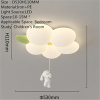 Lampu Langit-langit LED Bunga Kelinci Lucu Nordik untuk Kamar Anak-anak, Kamar Tidur, Ruang Belajar, Ruang Tamu, Dekorasi Rumah, Lampu Langit-langit Kreatif