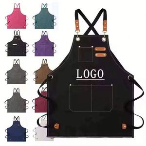 Tablier de jardin personnalisé en coton robuste, imperméable et durable pour cuisine, chef, barista, barbecue, bar, coiffeur, femmes et hommes - Product Image 2