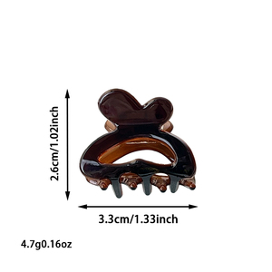 مشبك شعر صغير على شكل أذن أرنب بنمط صدفة السلحفاة، مشبك شعر صغير مجوف لطيف، إكسسوار شعر أنيق يومي للنساء - Product Image 6