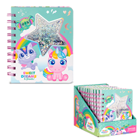 Carnet à spirales SWEET DREAMS en PU avec paillettes flottantes, édition cadeau, impression numérique, fabriqué en Chine