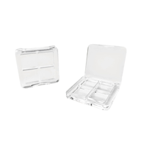 Hersteller-Lagerbestand: Volltransparente quadratische Vierfarben-Lidschattenbox, DIY Vierfach-Lippenstift-Probenbox aus Kunststoff