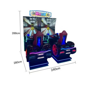 เครื่องจำลองการแข่งรถอาร์เคด อุปกรณ์เกมขับรถเชิงพาณิชย์ พวงมาลัยโลหะ ระบบเบาะนั่งเคลื่อนไหว จอขนาดใหญ่ รับประกัน 1 ปี - Product Image 4
