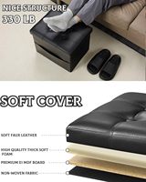 Repose-pieds multifonction en cuir PVC Chengjun 43*33*33cm, pour 1 personne, meuble de luxe pliable, tabouret, banc, ottoman