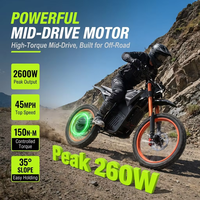 Moto électrique tout-terrain silencieuse 2000W pour la chasse, stock entrepôt USA