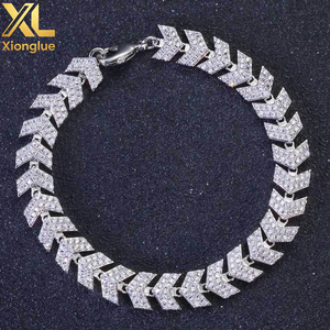 Pulsera de Eslabones con Diseño de Flecha de Diamantes Iced Out, Chapada en Oro de 18K, Joyería Hip Hop de Moda para Hombre, Regalo - Product Image 2