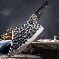 Couteau à salade professionnel de haute qualité en acier inoxydable forgé, machine à découper la viande, 6 couteaux Mezzaluna, couteau à désosser, trancheuse écologique