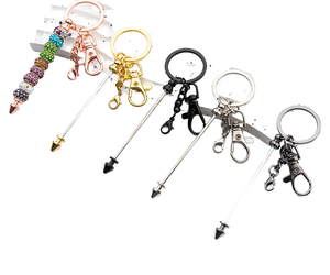 Vente en gros de porte-clés en acier inoxydable de couleur dégradée pour le bricolage porte-clés pendentif en métal de mode vintage pour les étuis pour téléphones et casques d'écoute - Product Image 1