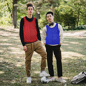 Bavoirs de sport d'entraînement de mêlée en maille numérotée personnalisés bon marché - Product Image 4