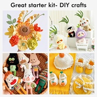 Kit de crochet avec pelotes de fil acrylique, crochets à crochet, aiguilles à tisser, marqueurs de mailles pour le crochet et le tricot, cadeau pour débutants et adultes