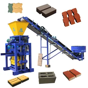 Chất Lượng Cao QT4-35B Doanh Nghiệp Nhỏ Xi Măng Đúc Rỗng Bê Tông Khóa Động Khối Gạch Paver Làm Máy Mới Rung Động PLC