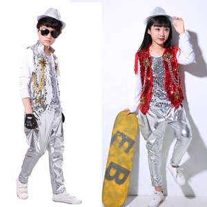 Ensemble 3 pièces Boys Ballroom Sequined <span class=keywords><strong>Modern</strong></span> <span class=keywords><strong>Jazz</strong></span> Hip Hop Dance Competition Costumes Kid Performance Stage wear Dancing Outfit - Product Image 3