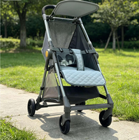 Poussette bébé 4 roues en acier à haute teneur en carbone, pliage en un clic, landau portable léger, poussette de voyage facile à transporter pour l'extérieur