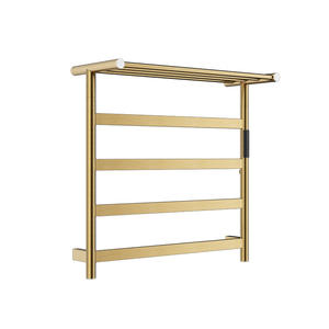 Calentador de Toallas Eléctrico de Acero Inoxidable Dorado Cepillado, Barras Calefactoras para Toallas, Toallero Eléctrico para Baño - Product Image 2