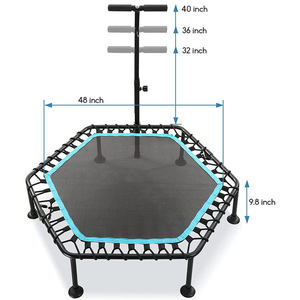 Mini <span class=keywords><strong>trampoline</strong></span> d'exercice d'usine OEM de qualité supérieure <span class=keywords><strong>Trampoline</strong></span> de fitness rond de 50 pouces avec poignée - Product Image 2