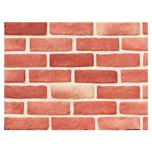 定制粉色红砖墙板外观人造薄砖瓦仿石砖墙板