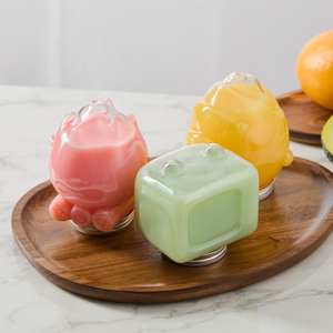Botellas de Plástico Transparente para Beber Jugo de 300 ml y 350 ml, Botella de Leche y Té con Forma de Fruta, Boca Ancha, Linda, con Tapa y Pajita - Product Image 4