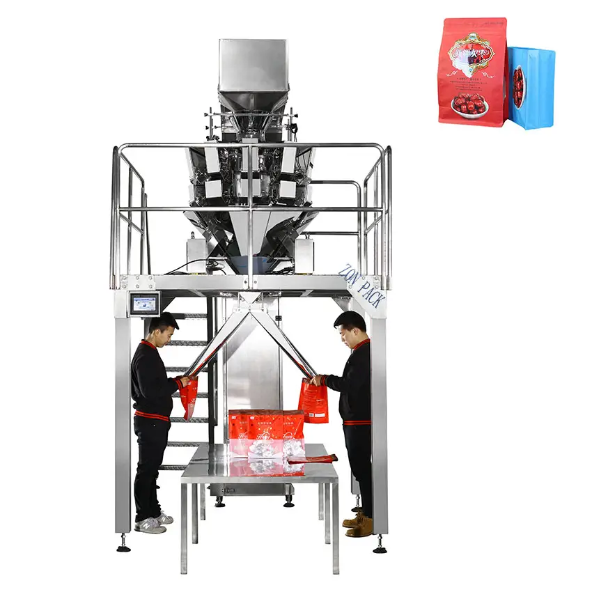 Sistema de embalaje semiautomático, 1 kg de bolsas de harina, máquina de llenado