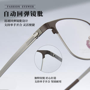 Monture de lunettes Tianqi en titane, rectangulaire, monture intégrale, légère pour homme, verres acryliques 1282, origine Danyang - Product Image 2