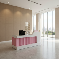 Bureau de réception moderne personnalisé en Corian avec éclairage LED, rond, semi-circulaire, droit, pour hôpital, bureau, hôtel, usage commercial