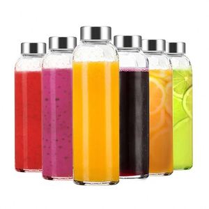 Bouteille d'eau en verre borosilicate transparent de grande capacité avec logo personnalisé, 500 ml, 750 ml, 1000 ml, avec couvercle en acier inoxydable pour le camping - Product Image 5