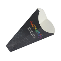 Boîte à crêpes en forme de cône en papier imprimable de qualité alimentaire pour l'impression de logos, cône à frites, cône à crêpes, emballage pour gaufres à bulles
