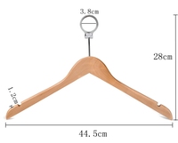 Cintres en bois antivol pour hôtel en gros, organisateur avec crochet pivotant à 360°, design multifonctionnel, couleur bois naturel, garde-robe pour vêtements