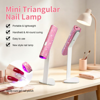 Lampe UV LED portable pour ongles, diamant 3W, mini lampe de séchage avec support, rechargeable sans fil, lumière UV pour un séchage rapide des ongles